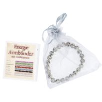 Armband Edelstein-Energie, Dalmatinerstein/grau/schwarz