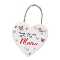 Anhänger Herz mit Spruch, Herzensmensch, 10 cm