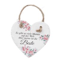 Anhänger Herz mit Spruch, Beste, 10 cm