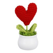 Häkelblume im Topf, Herz, 12.5 cm