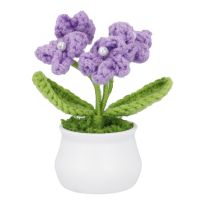 Häkelblume im Topf, Primel, lila