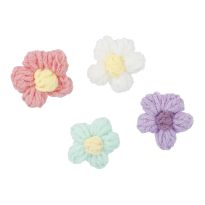 4er Set Häkelblume, mint/rosa/flieder/weiß