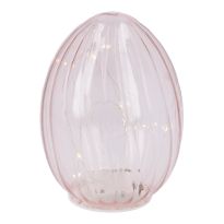 LED-Ei Transparent, rosa, 14 cm