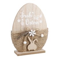 Holz-Ei Blume, natur, 20.5 cm