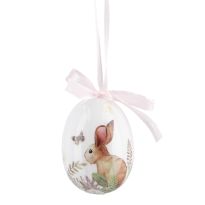 Anhänger Ei, Hase/Schmetterling, 6 cm