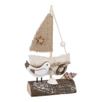 Segelboot Jute, natur, 16 cm