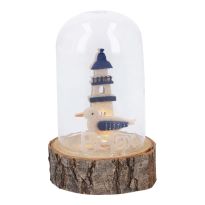 LED-Glocke Maritim, Leuchtturm/Möwe, 11 cm