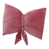 Kissen Schleife, altrosa/Bänder, 39 cm