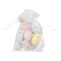 12er Set Deko-Eier Mix, Punkte/Streifen