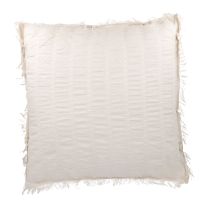 Kissen Struktur mit Fransen, natur, 45 cm