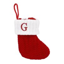 Nikolausstiefel Buchstabe, Strick, G, 18 cm