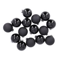 15er Glaskugeln 6 cm, schwarz