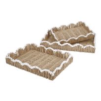 3er Set Flecht-Tablett