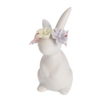 Hase Blumenkranz, weiß, 10.5 cm