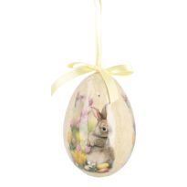 Nostalgie-Ei, Hase/Eier, gelb, 10 cm