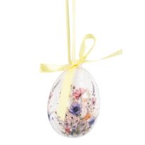 Anhänger Glanz-Ei, Strauß/Mohn, 6 cm