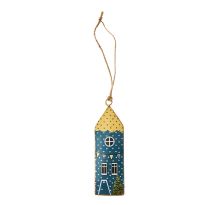 Anhänger Haus, dunkelblau, 13 cm