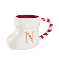 Becher Stiefel mit Buchstabe, N/weiß, 400 ml