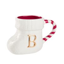 Becher Stiefel mit Buchstabe, B/weiß, 400 ml