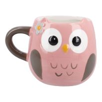 Becher Eule, rose, 410 ml