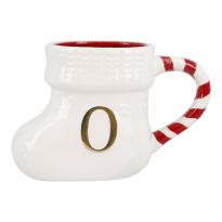 Becher Stiefel mit Buchstabe, O/weiß, 400 ml