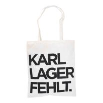 Tasche mit Spruch, KARL LAGER FEHLT, 38 x 42 cm