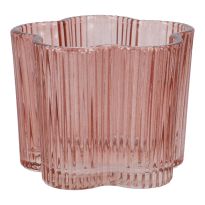 Teelichthalter Blume, pink, 8 x 6 cm