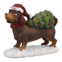 Deko-Hund Weihnachten, Tanne, 12 cm