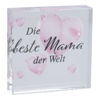 Deko-Würfel Mama, Beste Mama, 8 x 8 cm