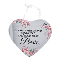 Anhänger Herz mit Spruch, Meine beste Mama, 12.5 x 11.5 cm