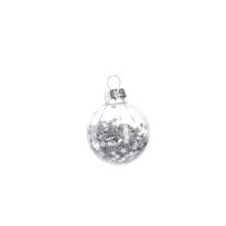 Mini-Kugel Schneeball, Flitter/silber, 4 cm