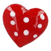 Deko-Herz, Punkte/rot/weiß, 4 cm