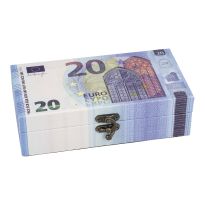 Holzkiste Geldschein, 20 Euro, 19.5 x 10 x 5.5 cm