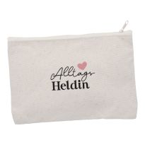 Kosmetiktasche Spruch, Alltagsheldin, 23 x 15 cm