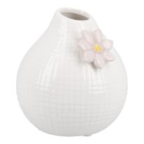 Vase Blüte, creme/rosa, 10 cm