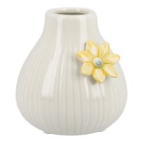 Vase Blüte, mint/gelb, 9 cm