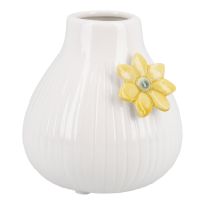 Vase Blüte, creme/gelb, 9 cm