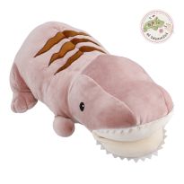 Kuscheltier Dino/rosa, Maul/liegend, 55 cm
