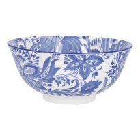 Schale Bali, Blumen/blau, tief, 15.5 cm