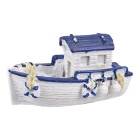 Fischerboot Netz, Stern/blau, 7 x 3 cm
