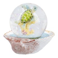 Schneekugel Muschel, Schildkröte/grün, 6 cm