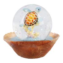 Schneekugel Muschel, Schildkröte/braun, 6 cm