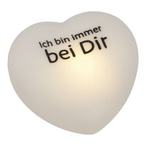 LED-Herz mit Spruch, Bei dir, weiß