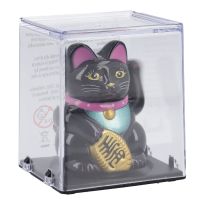 Winkekatze Solar, schwarz, Höhe 6.5 cm