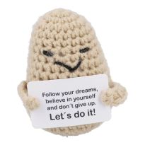 Häkelfigur Spruch, Kartoffel, 8 cm