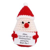 Häkel-Figur mit Spruch, Xmas/Weihnachtsmann, 10 cm