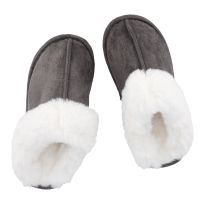 Hausschuhe Slipper, flauschig/grau, Größe 36-37