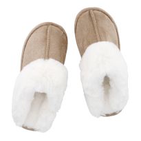 Hausschuhe Slipper, flauschig/braun, Größe 38-39