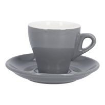 Cappuccino-Tasse mit Untere, dunkelgrau, 170 ml