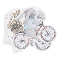Serviette Form, Hase/Fahrrad, 16 Stück